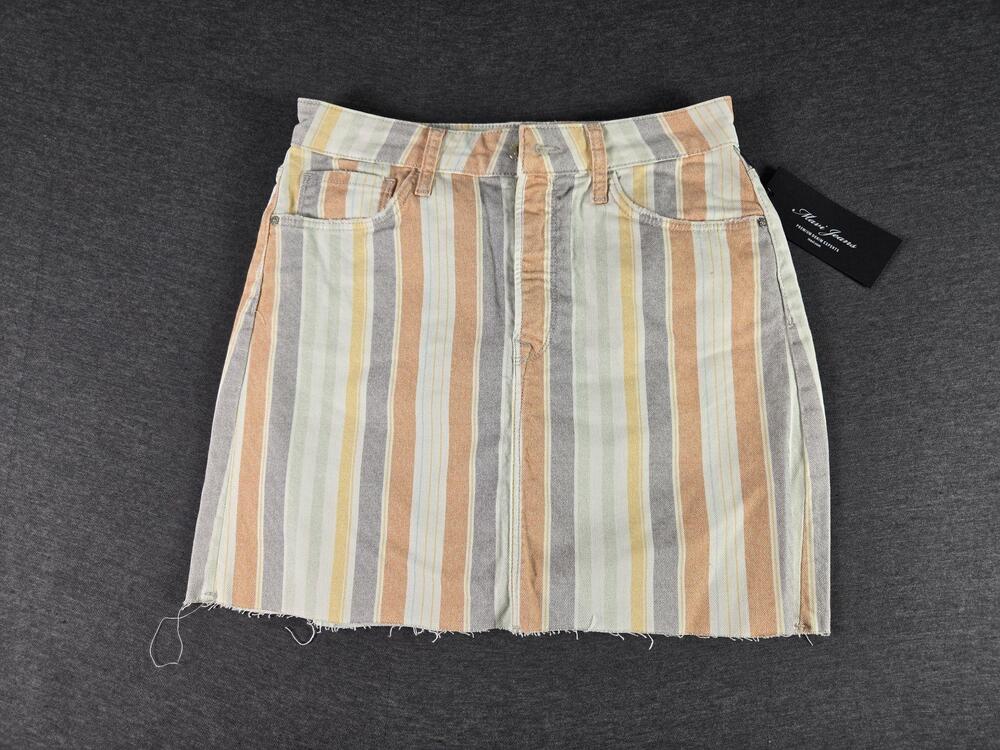 Mavi Jeans Denim Skirt Womens Small Multicolor Striped Lindsay Spring Mini New